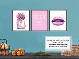 Glam High Fashion Design Coco Quote Wall Art - Designer Gift For No5 Number 5 Perfume Fan, Couture Fashionista, Women - Aesthetic Room Decor Poster Print Set - Boho Shabby Chic Home Decorations