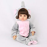 CHAREX Realistic Reborn Baby Dolls 22 inches, Lifelike Handmade Newborn Girl Weighted Baby Girl Toy Elephant Gift Set