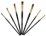 Pocket Paint Brush Set - 7 Artists' Paintbrushes for Watercolor, Acrylic and Oil Painting - Quality