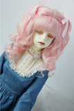 JD187 8-9inch 21-23cm Long Curly Princess Mohair BJD Wigs 1/3 SD Doll Accessories (Pink)