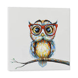 JAPO ART Owl Wall Decor Art Painting - Modern Animal 100% Hand Painted Oil Painting with Stretched Frame for Home Decoration from (40" x 40", Mrs Owl)