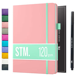B5 Dotted Journal (120gsm) by Scribbles That Matter - Create Your Perfect Bullet Bujo Journal on Ultra-Thick No Bleed Paper - Hardcover Notebook - Pro Version - Pastel Pink