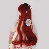 9-10 Inch BJD SD Doll Wig 1/3 bjd Doll Wig Heat Resistant Fiber Long Reddish Brown Curls Doll Hair SD BJD Doll Wig