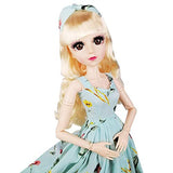 EVA BJD 57cm 22 Inch Doll Jointed Dolls - Including Clothes with Wig, Shoes,Accessories for Girls Gift (Holiday Wear-Blue)