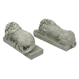 Design Toscano NG99035 Canova Lions from the Vatican Statues, 12 Inch, Set of Two, Polyresin, Antique Stone