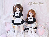 Petite Marie Japan for 1/3 Doll 23 inch 60cm DD (Dollfie Dream) DDS BJD Cute Miniskirt Maid Outfit Black and White 4 Piece Set [No.0144] Clothes Only not Include Doll
