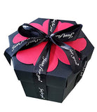Lidelazon Hexagonal Explosion Box Creative DIY Handmade Surprise Explosion Gift Box Love Memory Scrapbooking Photo Album Gift Box for Birthday