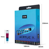 HIMI Acrylic Paint Set 36 Colours 12ml,0.4 US fl oz Tubes, Perfect for Canvas, Wood, Fabric, Leather, Cardboard, Paper, MDF and Crafts