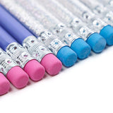 Yoobi No. 2 Pencils, Pre-sharpened in Purple and Silver Glitter, Fun School Supplies, 24 Pack #2 Pencil