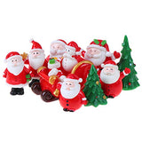 37YIMU 23 Pieces Miniature Resin Toys Christmas Tree Snowman Santa Claus Houses Figurines Fairy Garden Landscape Crafts Ornament