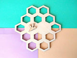 Wooden Honeycomb With Bee 5 inch Yarn Holder Handmade Embroidery Floss Organizer