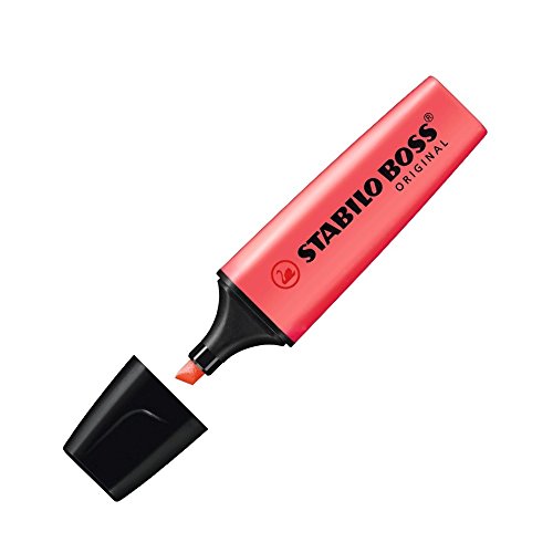 Stabilo BOSS Original Fluorescent Highlighter, 2mm + 5mm Tip - Medium Pinkish Red