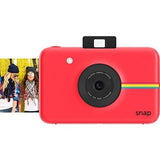 Polaroid Snap Instant Camera (Red) + 2x3 Zink Paper (30 Pack) + Neoprene Pouch + Photo Frames +