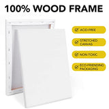 Stretched Canvases for Painting,9×12",Pack of 16 ,Primed Acid-Free,5/8 Inch Thick Wood Frame Blank Canvas,Art Canvases for Beginners,Artists for Oil Paint,Acrylic Paint,Pouring Painting.