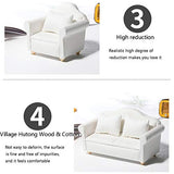 TUANJIE 1 Set 1:12 Wooden Miniature Sofa Dolls House Furniture Couch Miniature Dollhouse Role Play Miniature Size Toy Furniture Decor Accessories for Dollhouse，style3