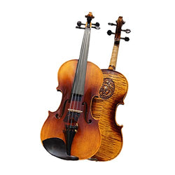 Student Violin Violin Hand-Carved Beethoven Head Tiger Pattern Back Ebony Handmade Violin (Color : 3/4)