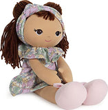 GUND Baby Toddler Doll Plush Brunette, Green Garden Dress, 8"
