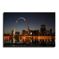 St.Louis Missouri Arch Oil Painting Modern Wall Art Pictures Canvas Print for Living Room HD Home Decoration Posters and Prints - 0654 (unframed,20x30inch)
