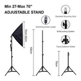 2500W Softbox Photography Lighting, Continuous Softbox Lighting Kit 20"X28" Professional Photo Studio Equipment with 2M Adjustable Stand and Boom Arm Hairlight for Video Filming Portraits(3 Pack)