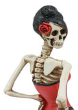 :Ebros Day Of The Dead Rose Diva Lady In Red Ballroom Gown Skeleton Statue 8.5"Tall Selfie Posing