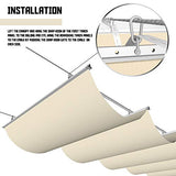 TANG Pergola Replacement Shade Cover Awning Retractable Waterproof for Patio Deck Slide on Wire Wave Shade Sail 7'x22' Beige