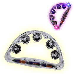 Clear LED Light up Musical Flashing Tambourine