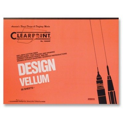 Clearprint CHA10001416 Not Available 10001416 Design Vellum Paper, 16lb, White, 11 x 17, 50Sheets per Pad