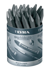 LYRA Graphite Crayons, 6B Hardness, Water-Soluble, Set of 12 Crayons, Black (5630106)