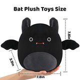Bat Plush Toys, 7.8 Inch Soft Bat Stuffed Animal Toys for Boys Girls, Soft Plush Doll Hugging Plush Pillow, for Boys Black