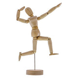 US Art Supply Wood 8" Artist Drawing Manikin Articulated Mannequin with Base and Flexible Body -