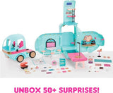 LOL Surprise OMG Glam N’ Go Camper Playset with 50+ Surprises and 360° Play, Fully Furnished with Pool, Water Slide, Bunk Beds, Vanity, BBQ Grill, DJ Booth, and More - Great Gift for Kids Ages 4+