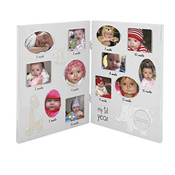 Things Remembered Personalized Safari Animals 12-Month Hinge Photo Frame with Engraving Included