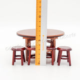 Odoria 1:12 Miniature Wooden Dining Table and 4 Chairs Dollhouse Furniture Accessories