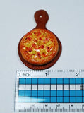 3 Pieces Pizza Dollhouse Miniature on Wooden Tray, Dollhouse Food Dollhouse Kitchen Miniature