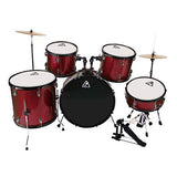 22inch 5 Piece Adults Drum Set, Les Ailes de la Voix Complete Full Size Adult¡¯s Drum Set Cymbal Child Kit with Stool Sticks Red