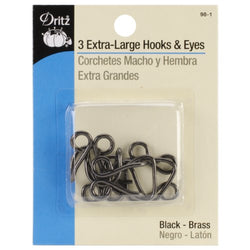 Dritz Hooks & Eyes - Black - 3 Ct.