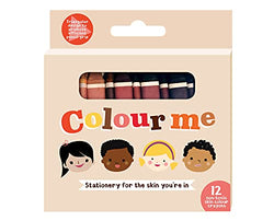 Colour Me Kids- Skin Color Crayons (12 Crayons in a pack) - Large 3.5 inch - multicultural skin tone crayons that Celebrate Diversity 1LXB2102020
