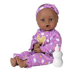 Adora Playtime Black Baby Doll Purple Dreams, 13 inch Dark Skintone, Open/Close Eyes, Baby Toy Gift for Age 1+