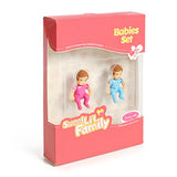Beverly Hills Sweet Li'l Family Dollhouse People Action Figures Set of Baby Twins Doll People, Boy and Girl