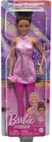 Barbie Careers Fashion Doll & Accessories, Brunette in Removable Pink Skate Outfit with Ice Skates & Trophy
