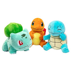 Pokémon Plush Starter 3 Pack - Charmander, Squirtle & Bulbasaur 8" Generation One Stuffed Animals