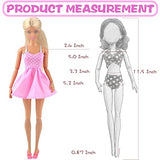 76 PCS Doll Clothes and Accessories for Barbie 11.5 inch Doll 16 Slip Dresses 20 Pair of Shoes 10 Handbags 30 Jewelry Accessories Fashion Outfits Necklace Mirror Earring Crown Hanger in Random