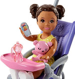 Barbie Skipper Babysitters Stroller Playset, Multicolor