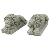 Design Toscano NG99035 Canova Lions from the Vatican Statues, 12 Inch, Set of Two, Polyresin, Antique Stone