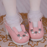Mini BJD Doll Shoes Cute Pink Rabbit High Heels Ball Jointed Doll DIY Costume Accessory for 1/6 BJD SD Doll Dress Up