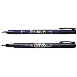 Tombow Fudenosuke Brush Pen Art Marker for Lettering Calligraphy, Black, Soft Tip (GCD-111) &
