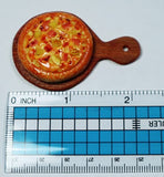 3 Pieces Pizza Dollhouse Miniature on Wooden Tray, Dollhouse Food Dollhouse Kitchen Miniature