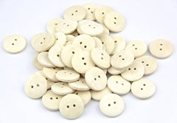 RayLineDo Pack of 200pcs 20mm Plain Wood 2 Hole Round Sewing Crafting Scrapbooking DIY Buttons
