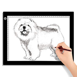 A4 LED Light Box for Tracing, 60 LEDs Light Pad with Scale Ultra-Thin Stepless Brightness Adjustment USB LED Copy Board for Tracing, Tattoo Drawing or X-ray Viewing