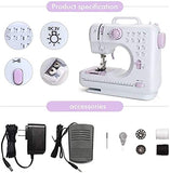 Aonesy Portable Sewing Machine, Electric Household Crafting Mending Mini Sewing Machines, 12 Stitches 2 Speed with Foot Pedal - Perfect for Easy Sewing, Beginners, Kids (Purple (Limited Edition))